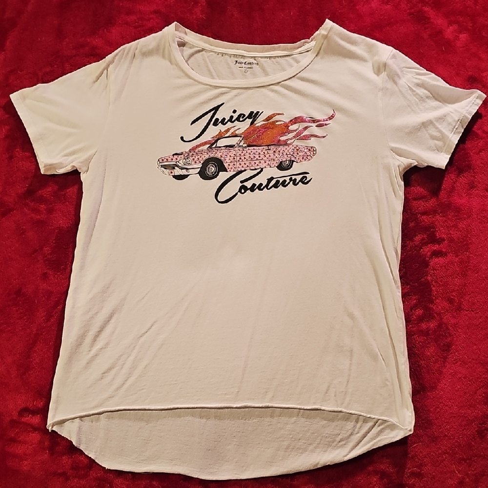 Juicy Couture White Relaxed Short Sleeve Tee Size Large
